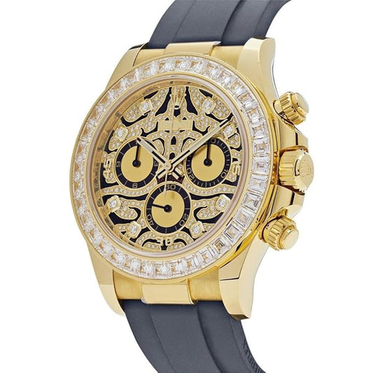 Buy  Diamond Skeleton Gold Dial Men's Luxury Watch Online in India