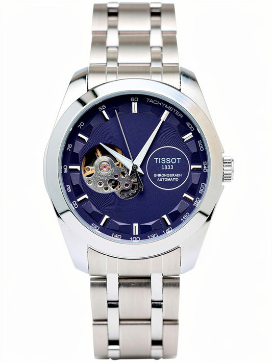 Automatic Skeleton Blue Dial Stainless Steel Watch for Men | Premium Luxury Timepiece