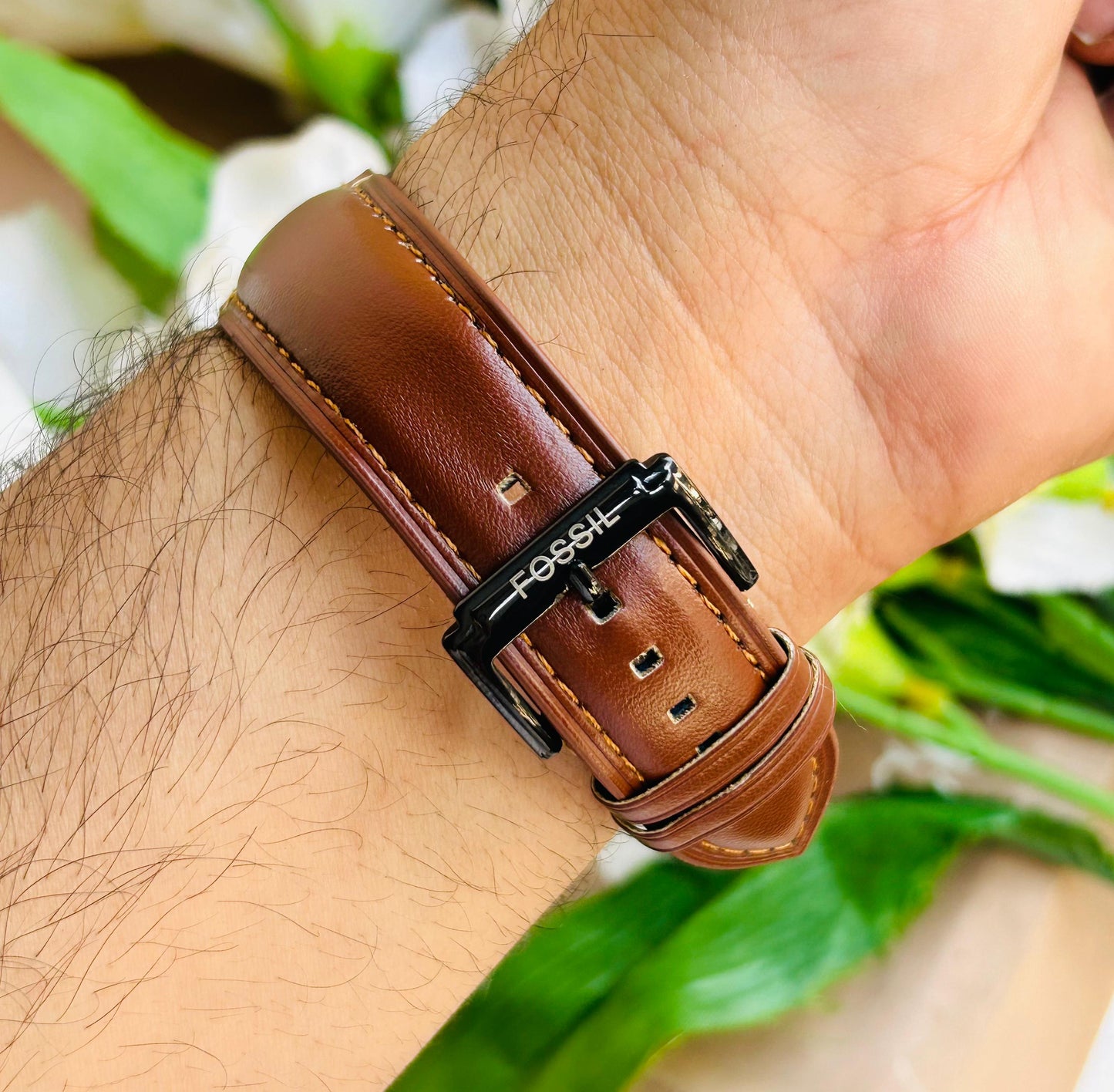 Townsman Automatic Amber Leather Watch