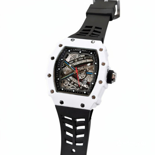 Men's Luxury Skeleton Watch White Yellow | Quartz  Sports Watch