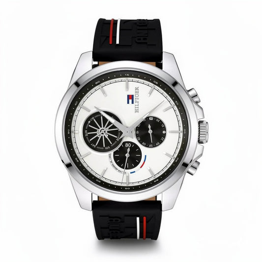 Men's Chronograph Watch | Gunmetal Case, Silicone Strap | Designer Inspired Sports Watch